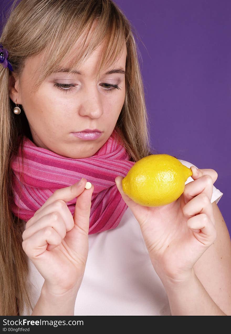 Young Woman With Lemon.