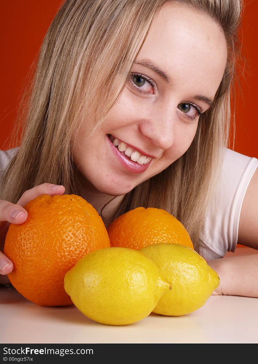 Girl With Oranges And Lemons