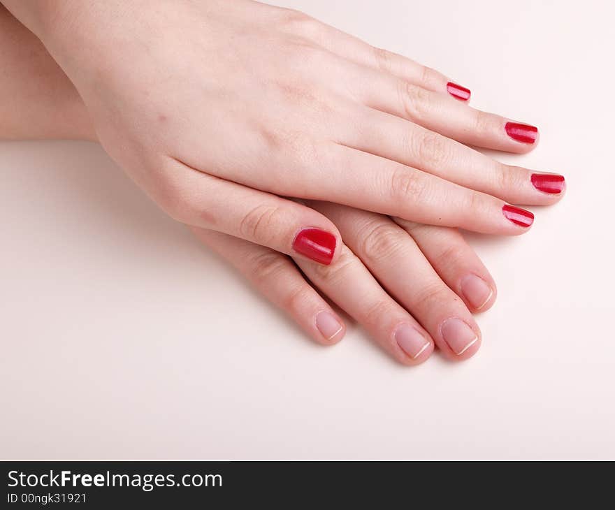 Manicure on female hands