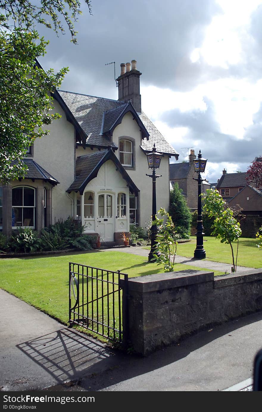 A nice house with ipen gate and fence