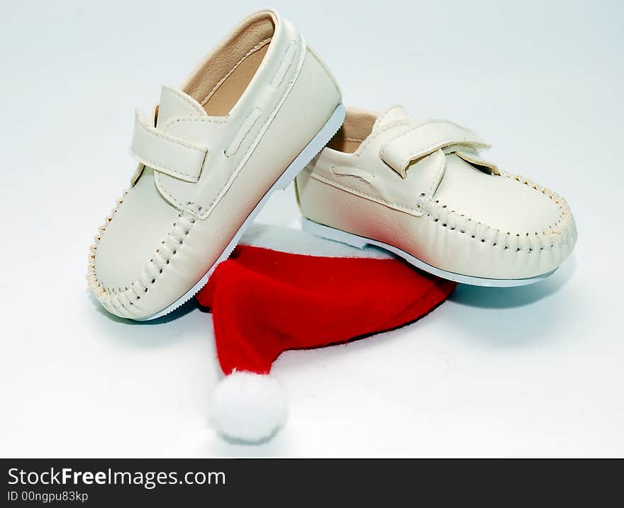 Baby shoes image isolated on the white background