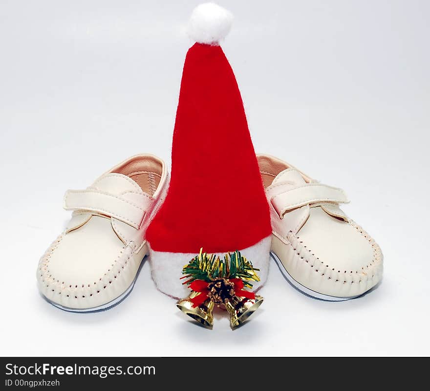 Baby shoes image isolated on the white background