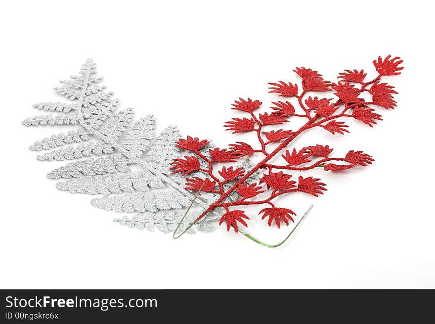 A christmas decoration over a white background