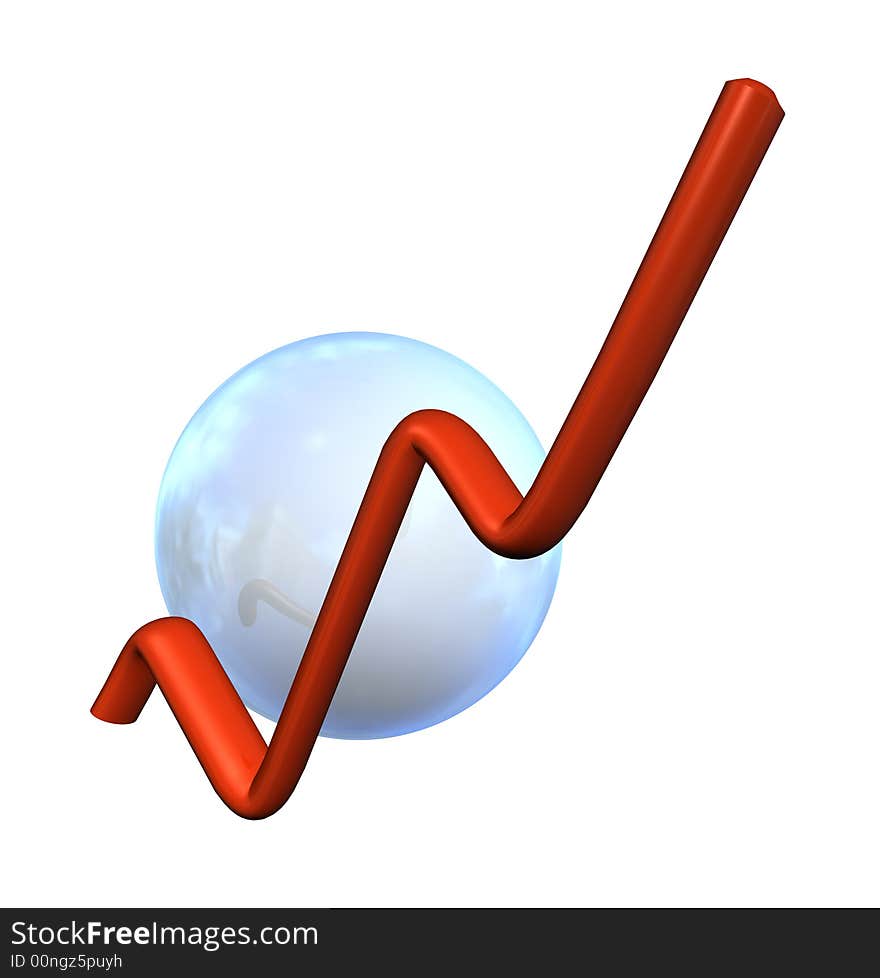 Symbol Ball as Icon with reflection in a comic style with a chart. Symbol Ball as Icon with reflection in a comic style with a chart