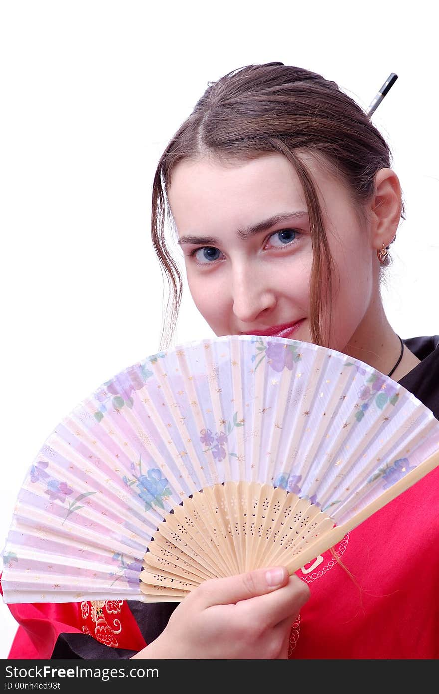 Nice Girl With Fan