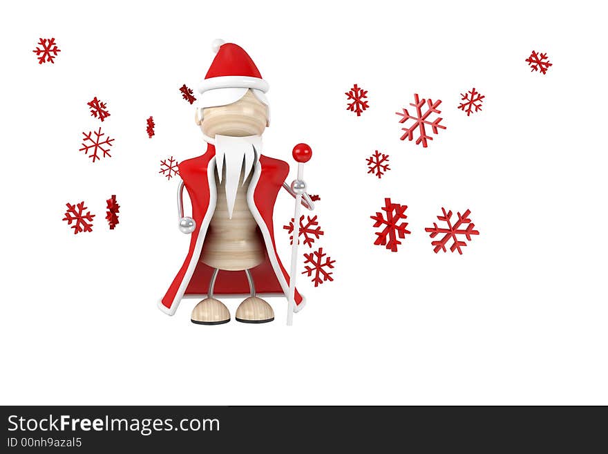 Santa claus stands. abstract 3d model. Santa claus stands. abstract 3d model