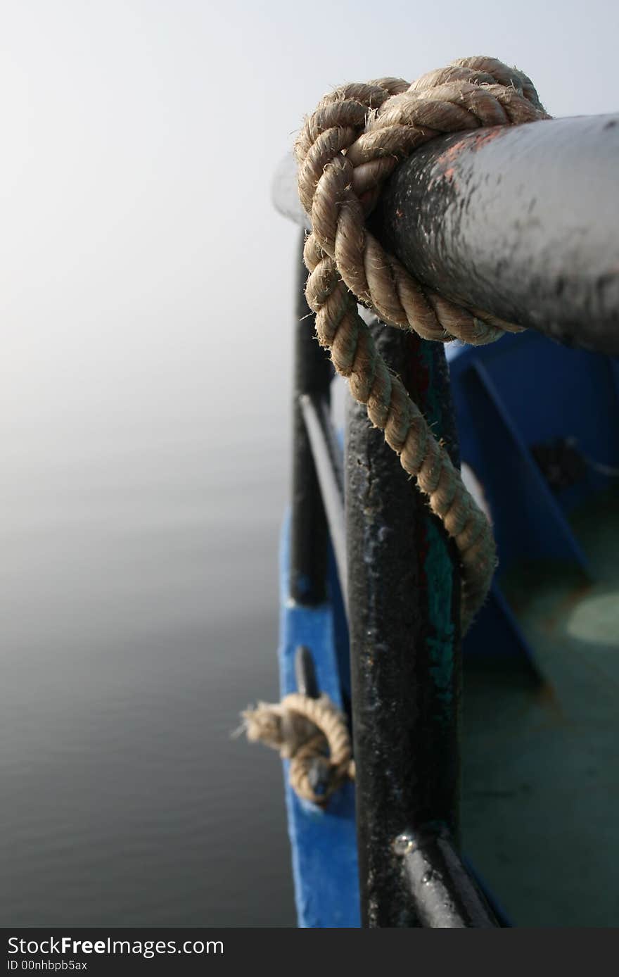 Knot, Rope, Boat And Fog