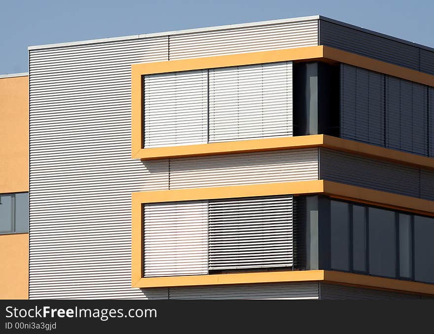 Architecture in yellow and metal. Architecture in yellow and metal