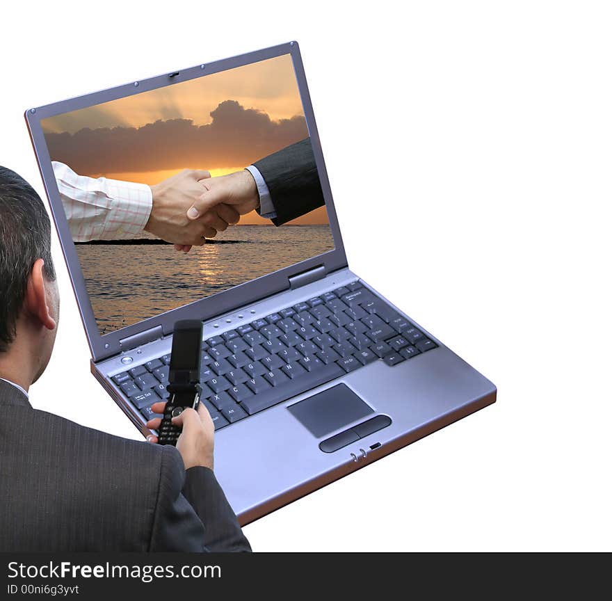 Office Business agreement in the laptop. Office Business agreement in the laptop