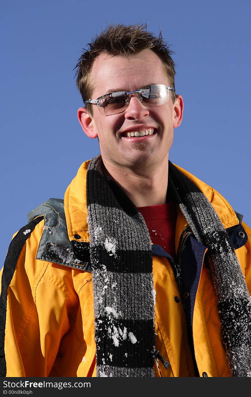 Happy Skier at the Ski Slope