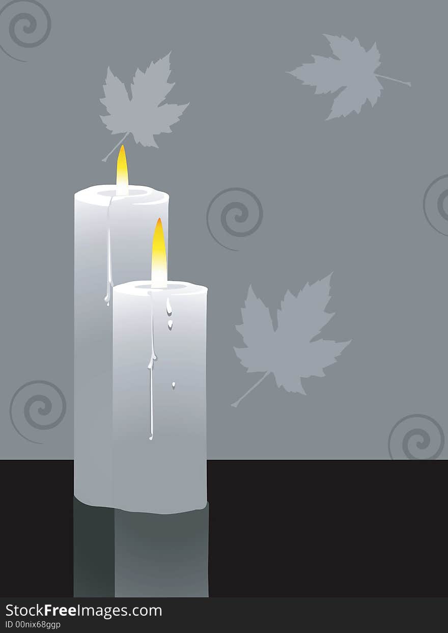 Illustration of two candles lighted