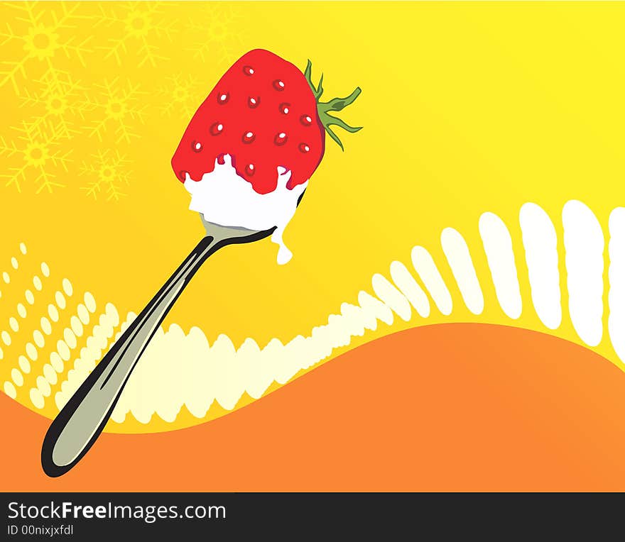 Strawberry in a spoon