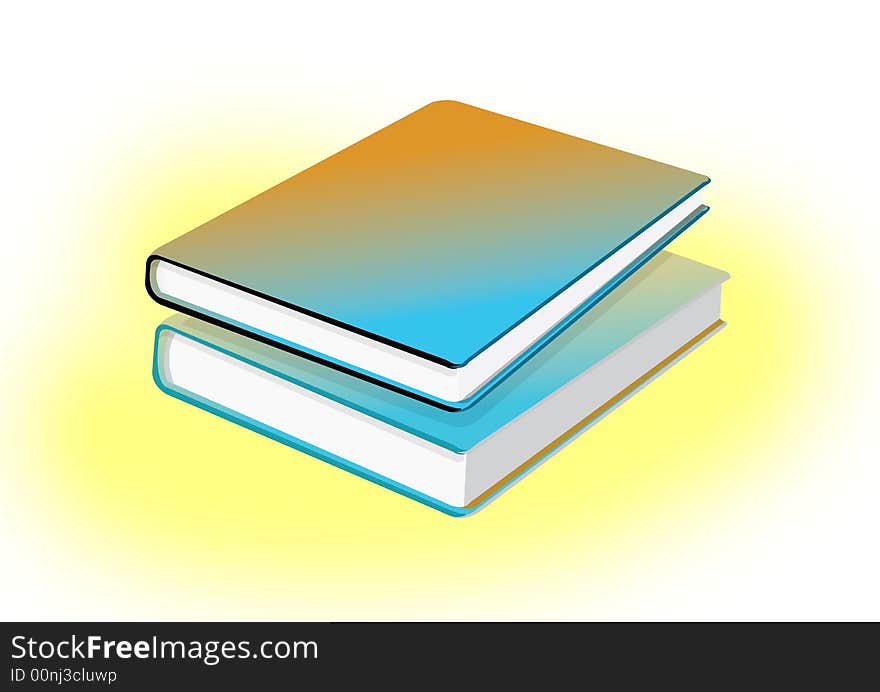 Isolated books stack on blured background