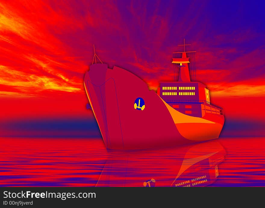 Ship In Red