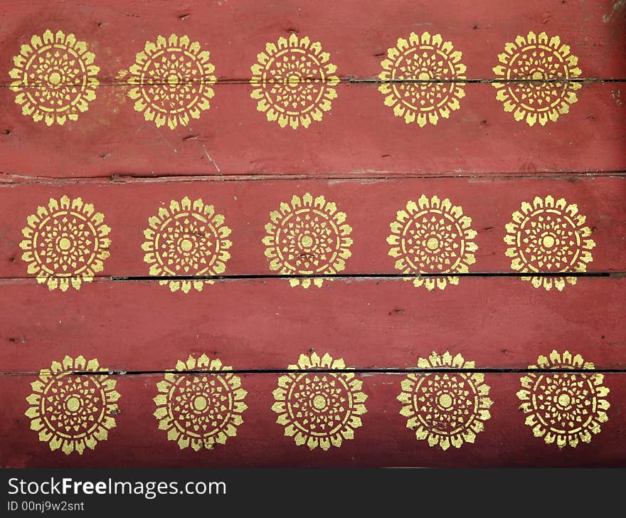 old stencils in lao temple