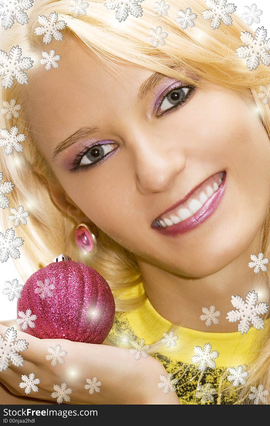 Girl With Christmas Ball