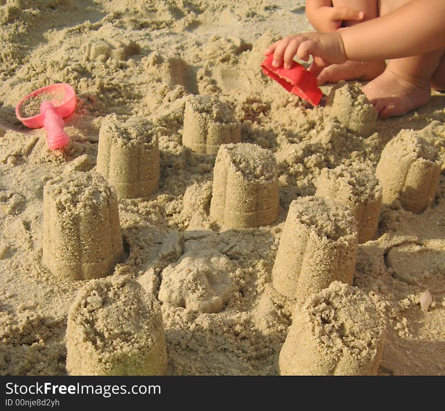 Child playing at the beach. Child playing at the beach