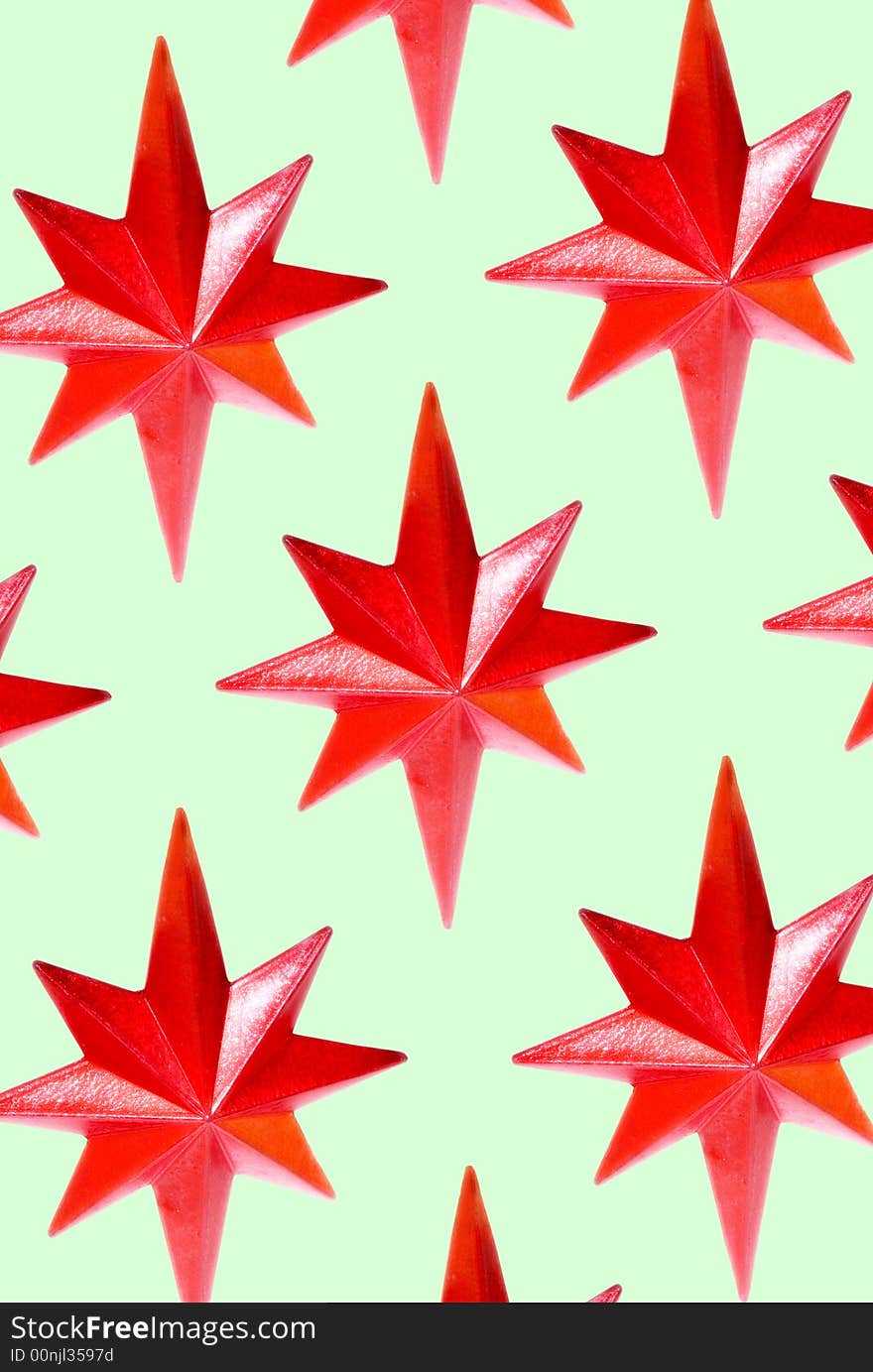 Star ornaments arranged in a pattern. Star ornaments arranged in a pattern