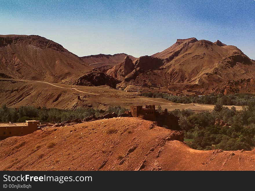 Landscape mountainous and desert in morocco. Landscape mountainous and desert in morocco