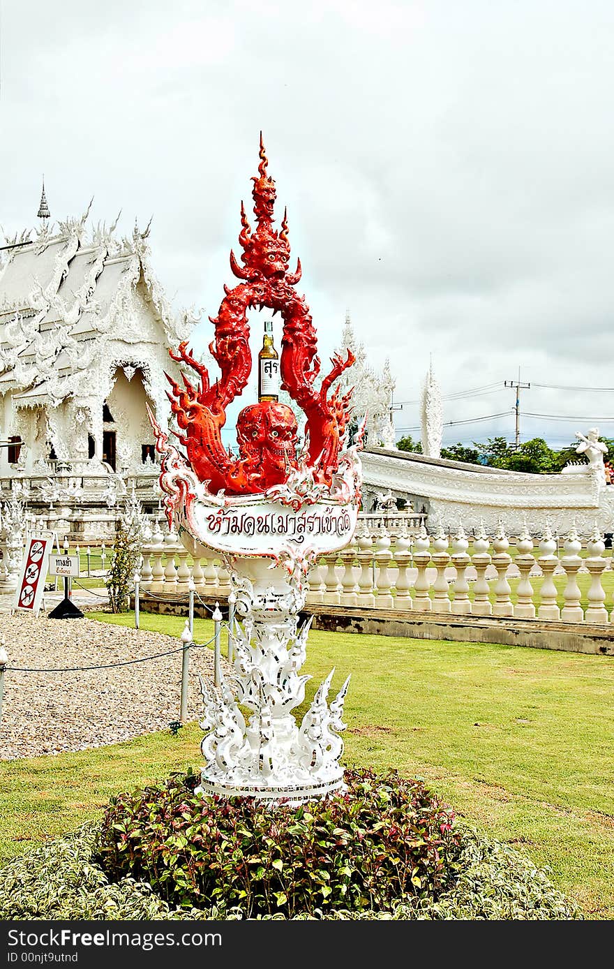 Unique white Buddha temple in Thailand