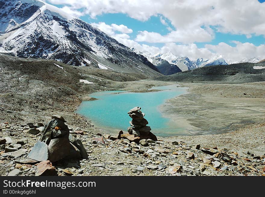 Himalayan lakes along Padum Trek, Ladakh, India.