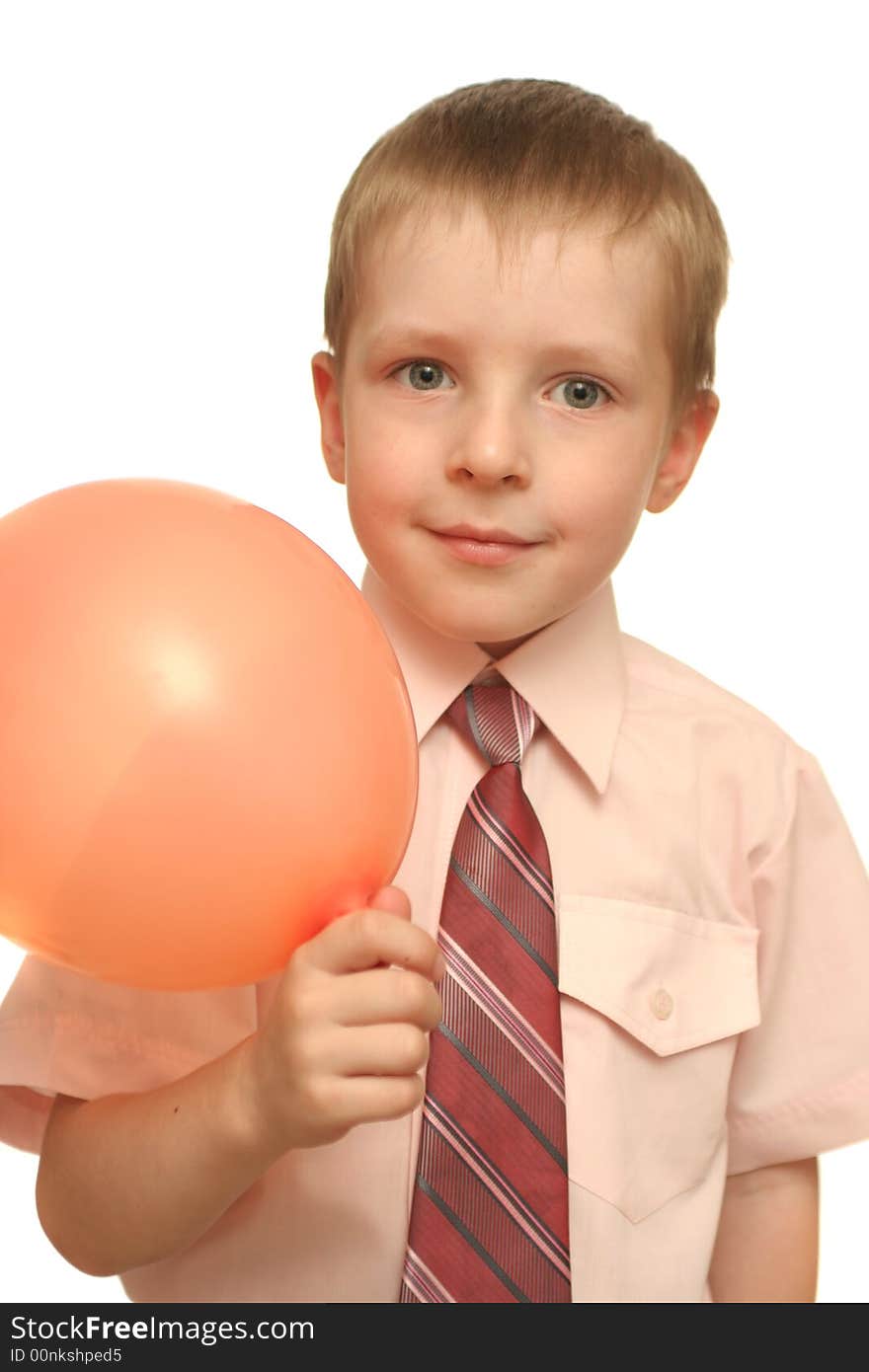 A boy with a balloon in his hands