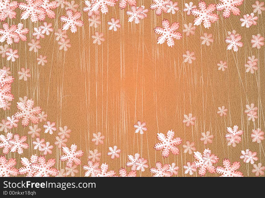 Winter snowflake background and frame