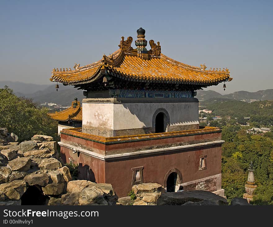 Chinese temple at the summer palace in beijing, china