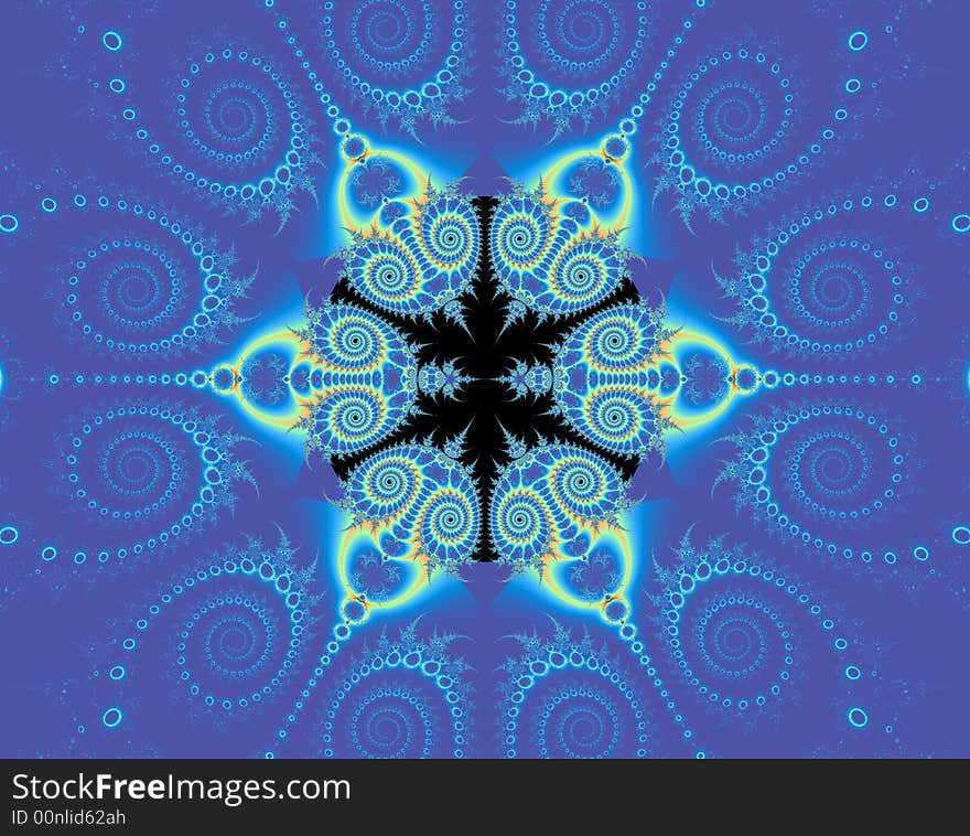 A fractal generated blue background. A fractal generated blue background