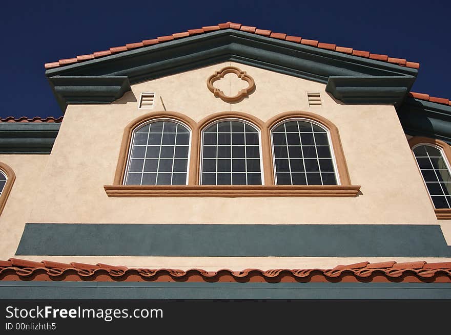 Abstract of New Architectural Details with Spanish Tile and Stucco. Abstract of New Architectural Details with Spanish Tile and Stucco.