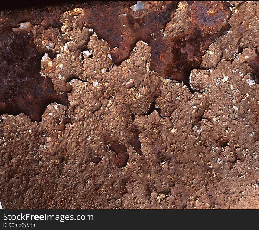 A close up of rust and deteriorating paint. A close up of rust and deteriorating paint