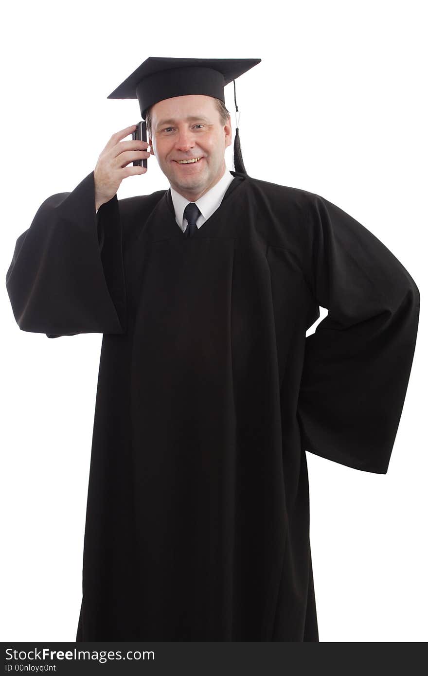 Education background: serious man in a academic gown. Education background: serious man in a academic gown.