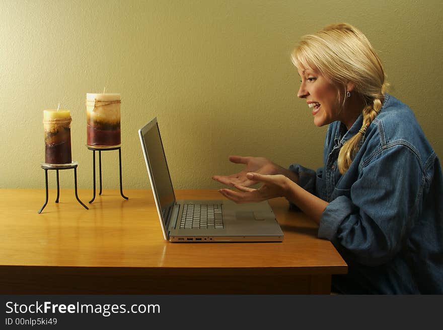 Woman Using Laptop Series