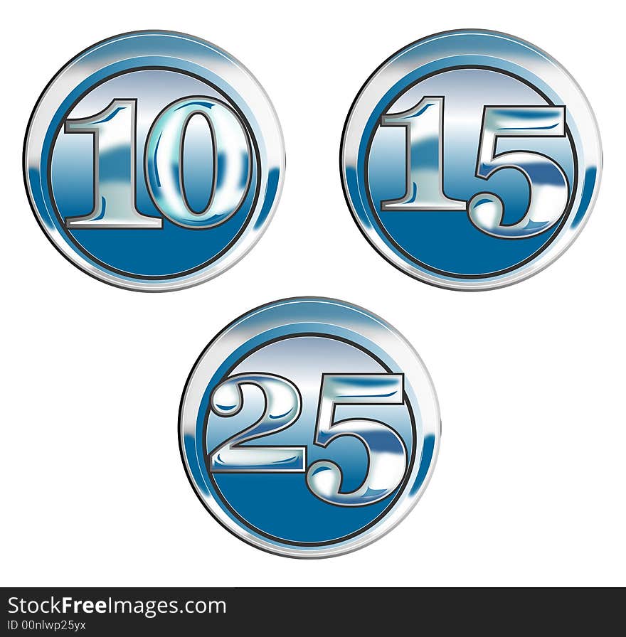 Vector art of a Chrome button number icon