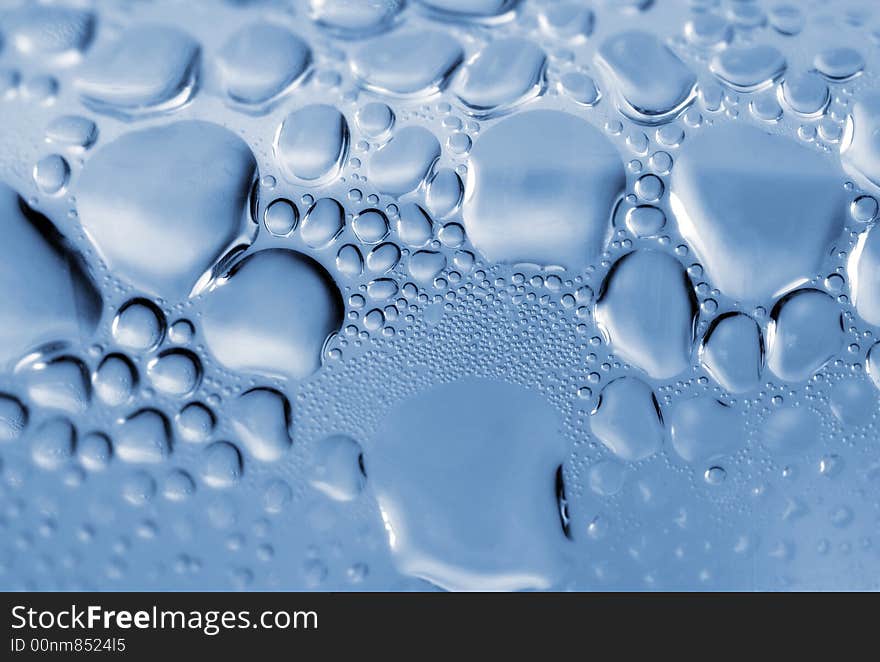 Water drops on shiny surface after rain storm