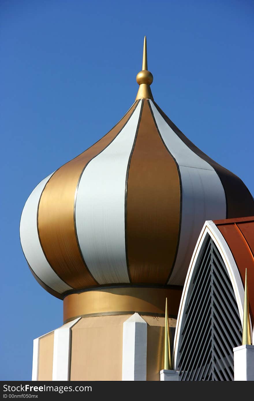 Modern Gold Dome With White Stripes