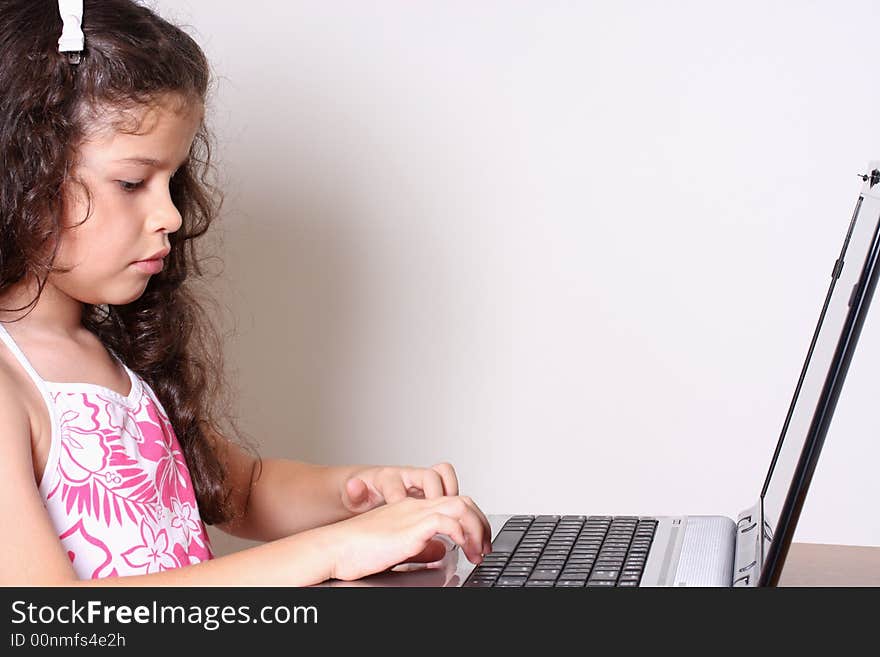 Girl and computer