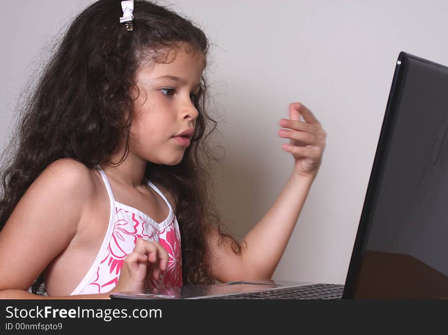 Girl and computer