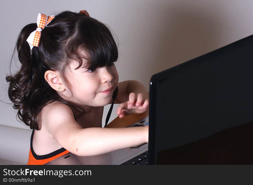 Girl and computer