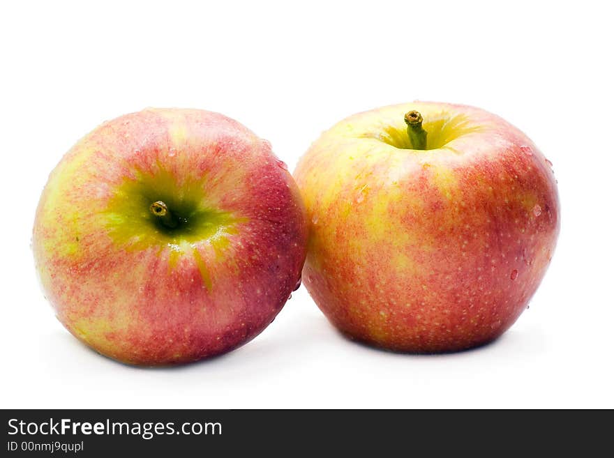 Close-up of two fresh orange apples. Close-up of two fresh orange apples