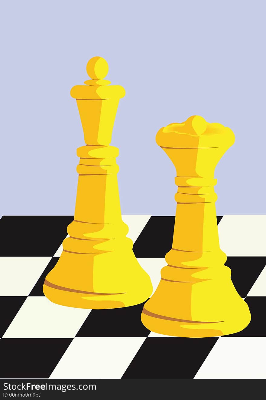 Two Chess pieces on chess board