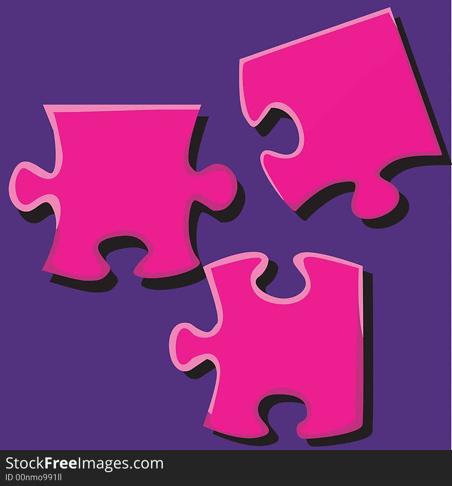 Three puzzles scattered on the table.