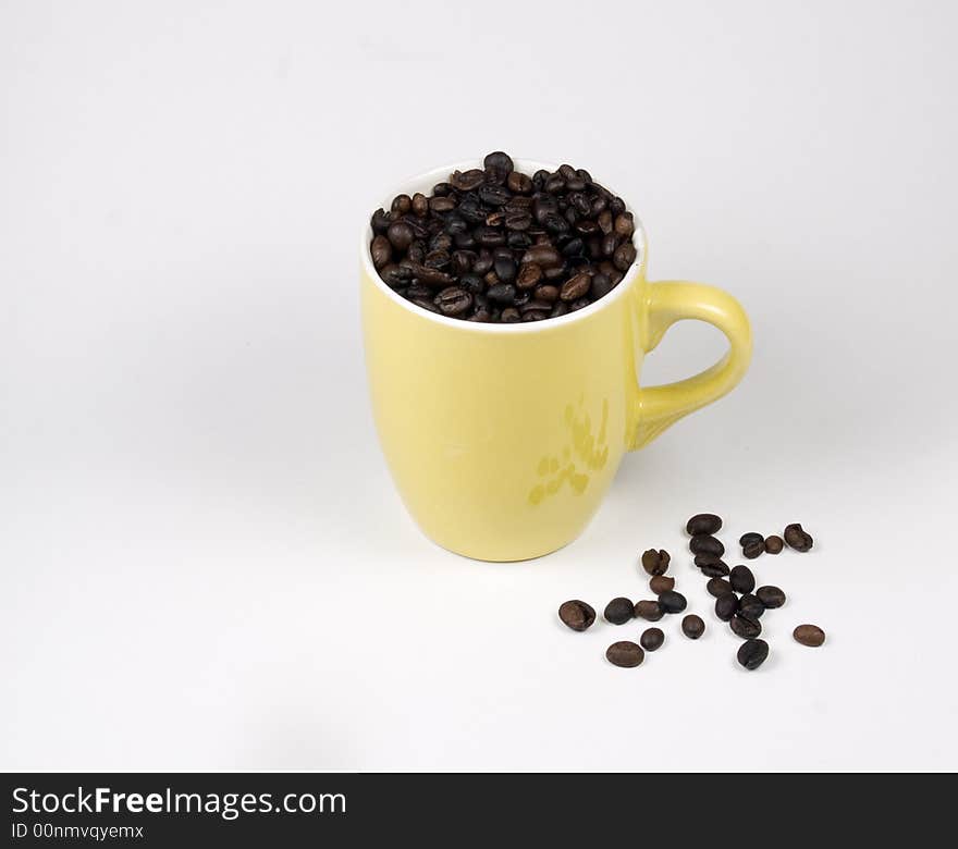 Cup with coffee isolated on white. Cup with coffee isolated on white.