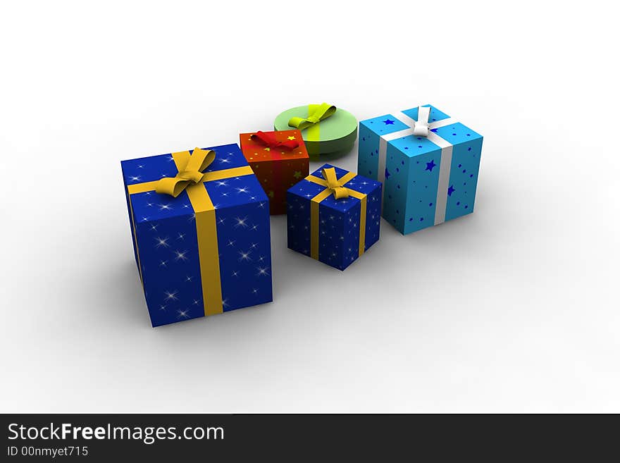 Gift boxes - 3d isolated illustration