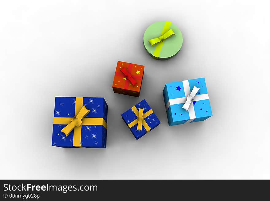 Gift boxes - 3d isolated illustration