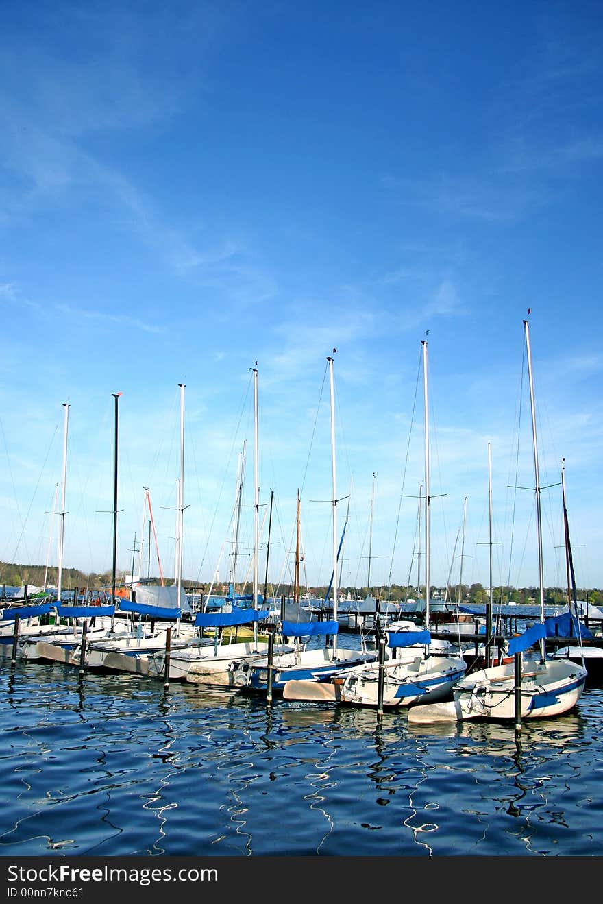 Yachts in a harbor in Germany