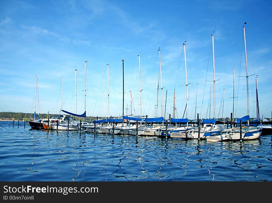 Yachts in a harbor in Germany