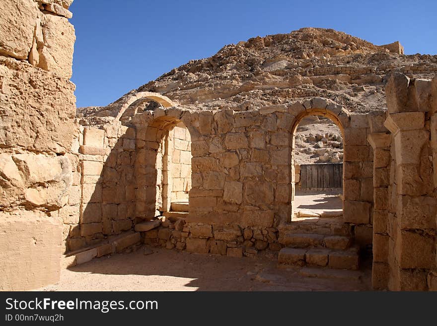 Reconstructed byzantine house in Avdat, Israel. Reconstructed byzantine house in Avdat, Israel