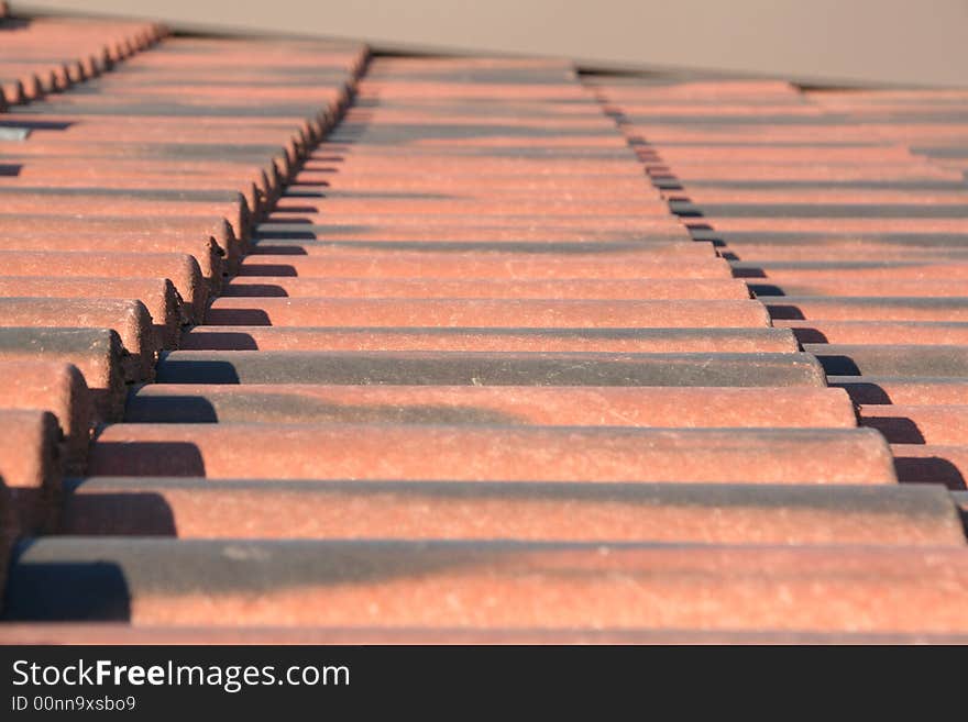 A visual of a red roof