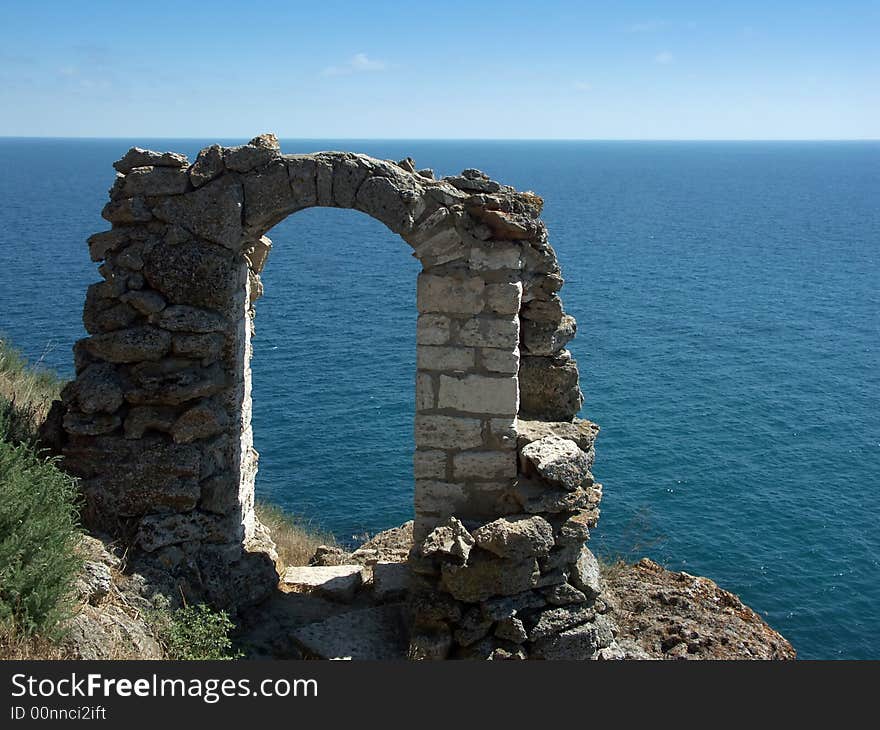 Ruins of an ancient stone arch